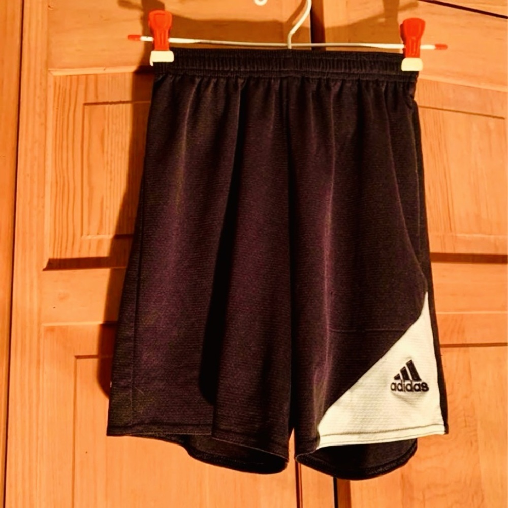 Adidas soccer shorts unisex black white climalite activewear athletic